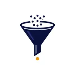 Illustration of a funnel filtering many dots down to one